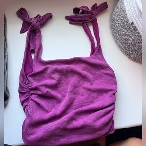 Purple/ Magenta free people bow tie strap top